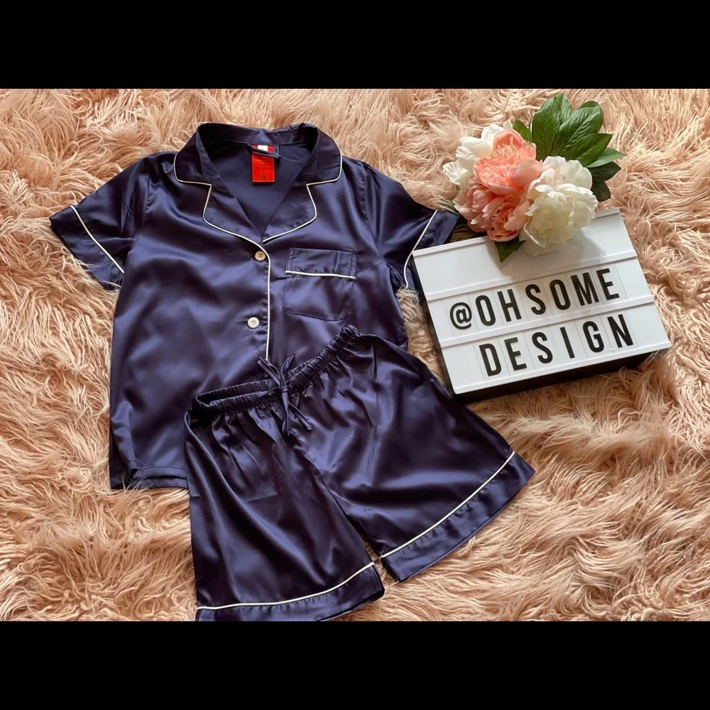 BRAND NEW satin short pjs set different colours - Picture 5 of 10